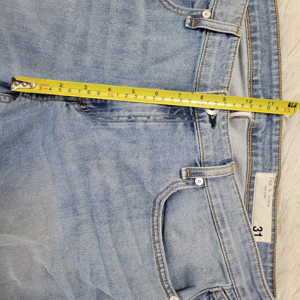 Rag & Bone Dre Low Rise Slim Boyfriend Jeans Women's Sz 31 Ankle Crop Distressed - Picture 8 of 9